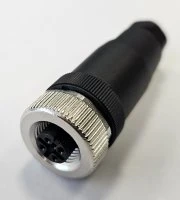 Разъем М12, 4A, гнездовой, винт, пластиковый, прямой, резьба PG7, кабельная часть СТЭЗ 185200107