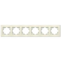 Рамка шестиместная горизонтальная Афина слоновая кость (ivory) UNIVersal A1043-I