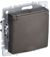 BRITE Розетка с заземлением с защитными шторками и крышкой 16А IP20 РСбш10-3-БрТБ темная бронза IEK BR-R16-16-K45