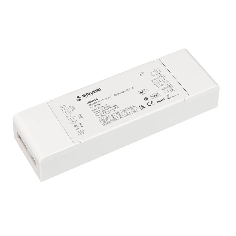 INTELLIGENT ARLIGHT Диммер SMART-PWM-105-72-RGB-MIX-PD-SUF (12-48V, 5x6A, ZB, 2.4G) (IARL, IP20 Пластик, 5 лет) Arlight 037344 INTELLIGENT ARLIGHT Диммер SMART-PWM-105-72-RGB-MIX-PD-SUF (12-48V, 5x6A, ZB, 2.4G) (IARL, IP20 Пластик, 5 лет) Arlight 037344