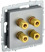 BRITE Аудиорозетка 4 поста РА10-БрС сталь IEK BR-S40-K46