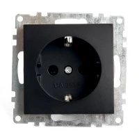 Розетка 1-местная с/з, Катрин, черный, STEKKER GLS16-7110-05 39610
