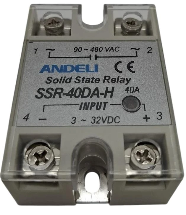 реле твердотельное SSR-40DA-H 40A Управляющее напряжение 3-32V DC 90-480V AC ANDELI ADL09-254 реле твердотельное SSR-40DA-H 40A Управляющее напряжение 3-32V DC 90-480V AC ANDELI ADL09-254