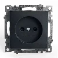 Розетка 1-местная б/з, Катрин, черный, STEKKER GLS10-7109-05 39609