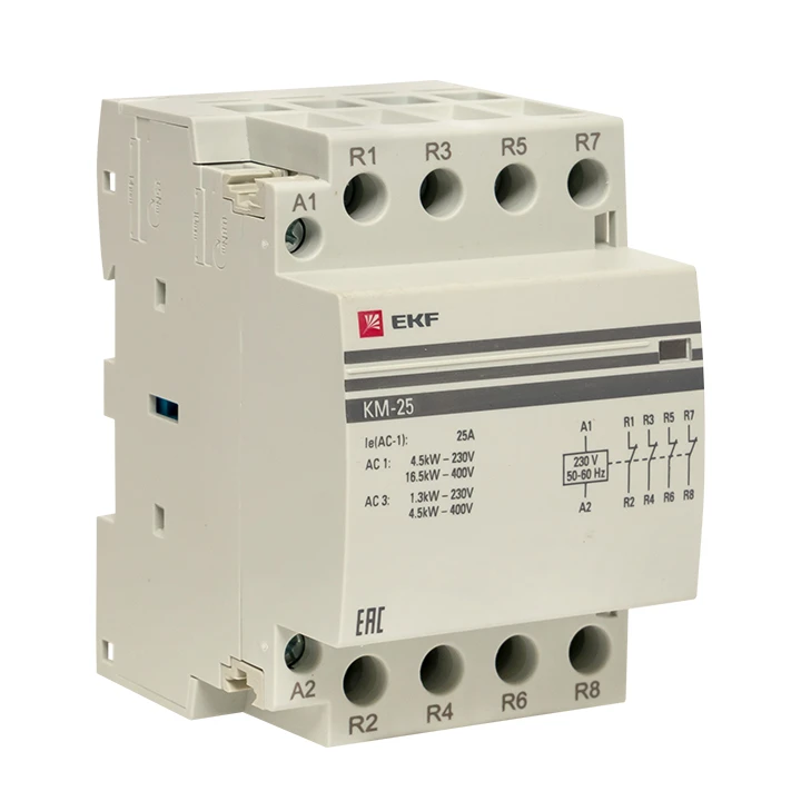 Контактор модульный КМ 25А 4NC (3 мод.) PROxima EKF km-3-25-04 Контактор модульный КМ 25А 4NC (3 мод.) PROxima EKF km-3-25-04