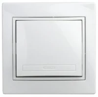 Выключатель Intro Plano 1Э-101-01 одноклавишный 10А-250В, IP20, СУ, без лапок, белый Б0053950