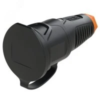 Розетка каб 16A/250V/2P+E/IP54 с черным крышкой и корпусом, маркер оранжевый PCE 2511-so 00-00027023