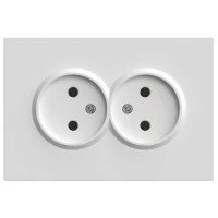 Розетка 2-местная с защитной шторкой б/з, 250В, 16А, серия Эмили, белый фарфор, soft touch STEKKER RST16-5116-01 49877