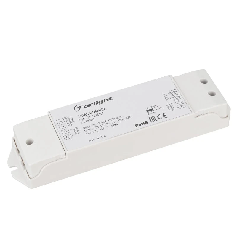 Диммер SMART-DIM105 (12-48V, 15A, TRIAC) (ARL, IP20 Пластик, 5 лет) Arlight 025029 Диммер SMART-DIM105 (12-48V, 15A, TRIAC) (ARL, IP20 Пластик, 5 лет) Arlight 025029