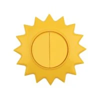 Выключатель двухклавишный KRANZ HAPPY Солнце скрытой установки, желтый Kranz KR-78-0618