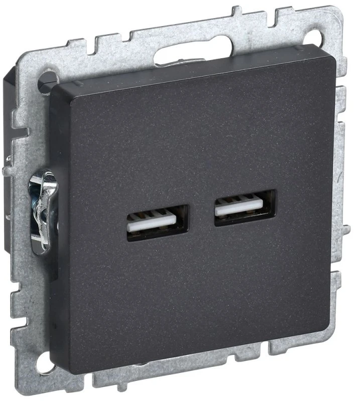 BRITE Розетка USB A+A 3.1А РЮ10-1-БрЧ черный IEK BR-U21-D31-K02 BRITE Розетка USB A+A 3.1А РЮ10-1-БрЧ черный IEK BR-U21-D31-K02