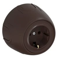 Розетка с заземлением  Rotondo, винтовые контакты, цвет коричневый OneKeyElectro 3E10201215 7700873