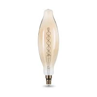Лампа светодиодная филаментная LED 8 Вт 620 лм 2400К цилиндр Т120 теплый E27 AC 220В золотистая колба Black Filament Gauss GAUSS 156802008