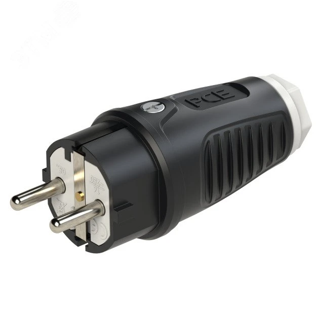 Вилка каб 16A/250V/2P+E/IP54 корпус черный, маркер белый PCE 0511-sw 00-00027002 Вилка каб 16A/250V/2P+E/IP54 корпус черный, маркер белый PCE 0511-sw 00-00027002