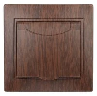 Розетка 2P+E Schuko с крышкой, 16А-250В, СУ, Plano, венге, 1-203-10 Intro Б0030064