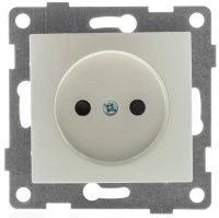 Розетка однопостовая Bravo б/з с з/ш, механизм, 16А, 250В, жемчуг GUSI ELECTRIC С10Р2-028
