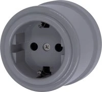 Розетка Лизетта с заземлением, пластик, цвет Титан Bironi B1-101-26
