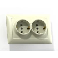 СЕЛЕНА Розетка с заземлением РС 16-37 скрытая слоновая кость Кунцево-Электро 8148