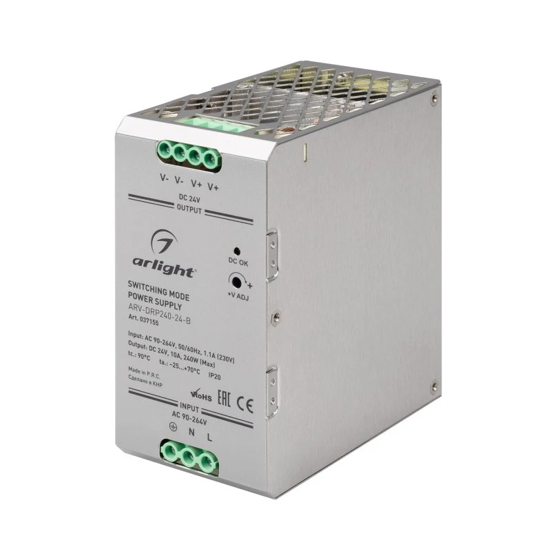 Блок питания ARV-DRP240-24-B (24V 10A 240W PFC) Arlight 037155 Блок питания ARV-DRP240-24-B (24V 10A 240W PFC) Arlight 037155