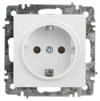 Розетка Intro Accent 6-202-01 2P+E Schuko, 16А-250В, IP20, СУ, AL/CU, белый Б0063678