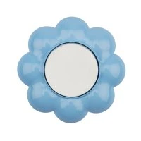 Выключатель одноклавишный KRANZ HAPPY Цветок скрытой установки, белый/голубой Kranz KR-78-0626