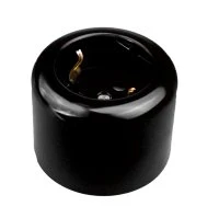 Розетка с заземляющим контактом, черный Bironi R1-101-23