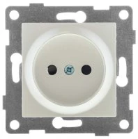 Розетка однопостовая Ugra б/з с з/ш, механизм, 16А, 250В, жемчуг GUSI ELECTRIC С11Р2-028