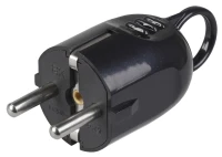 Евровилка угловая с ушком черная 16А IEK EVP12-16-01-K02