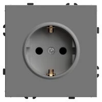 Розетка 1-местная с защитной шторкой с/з (механизм), 250В, 16А, серия Эмили, платиново-серый, soft t STEKKER RST16-5110-10 49958