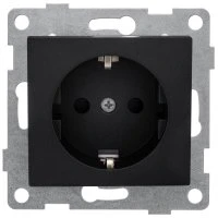 Розетка однопостовая Bravo с/з с з/ш, механизм, 16А, 250В, графит GUSI ELECTRIC С10Р4-010