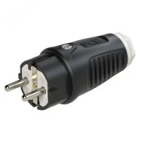 Вилка каб 16A/250V/2P+E/IP54 корпус черный, маркер белый PCE 0511-sw 00-00027002