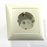 СЕЛЕНА Розетка с заземлением со шторками РС16-400 скрытая слоновая кость Кунцево-Электро 8151