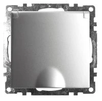 Розетка 1-местная с крышк с защ. штор (механизм) с/з, 250В, 16А, серия Катрин, серебро STEKKER GLS16-7112-03  39580