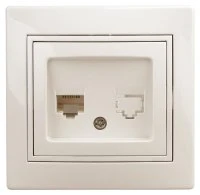 Розетка телефонная RJ11, СУ, Plano, сл.кость, 1-302-02 Intro Б0027620