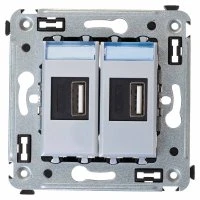 Avanti USB зарядное устройство в стену, , Закаленная сталь DKC 4404543