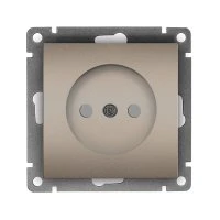 Розетка одноместная UNIVersal серия Афина б/з, с/у, з/ш, 16А, 220В, шампань (еврослот), механизм A0047-Br