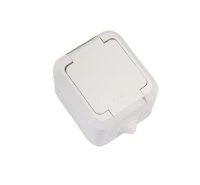 Розетка с крышкой белая в сборе брызгозащищенная IP44 Makel 18304