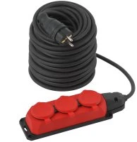 Удлинитель силовой UK-3e-3x1,5-50m-IP44(KG) с заземлением 3 розетки каучук 50м КГ 3х1,5мм2 IP44 ЭРА Б0057584