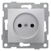 Розетка однопостовая Bravo б/з с з/ш, механизм, 16А, 250В, серебро GUSI ELECTRIC С10Р2-004
