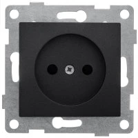 Розетка однопостовая Bravo б/з с з/ш, механизм, 16А, 250В, графит GUSI ELECTRIC С10Р2-010