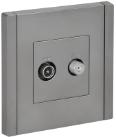 FORTE&PIANO Розетка двойная TV+SAT FP538 сталь IEK FP-AF20-O-K46