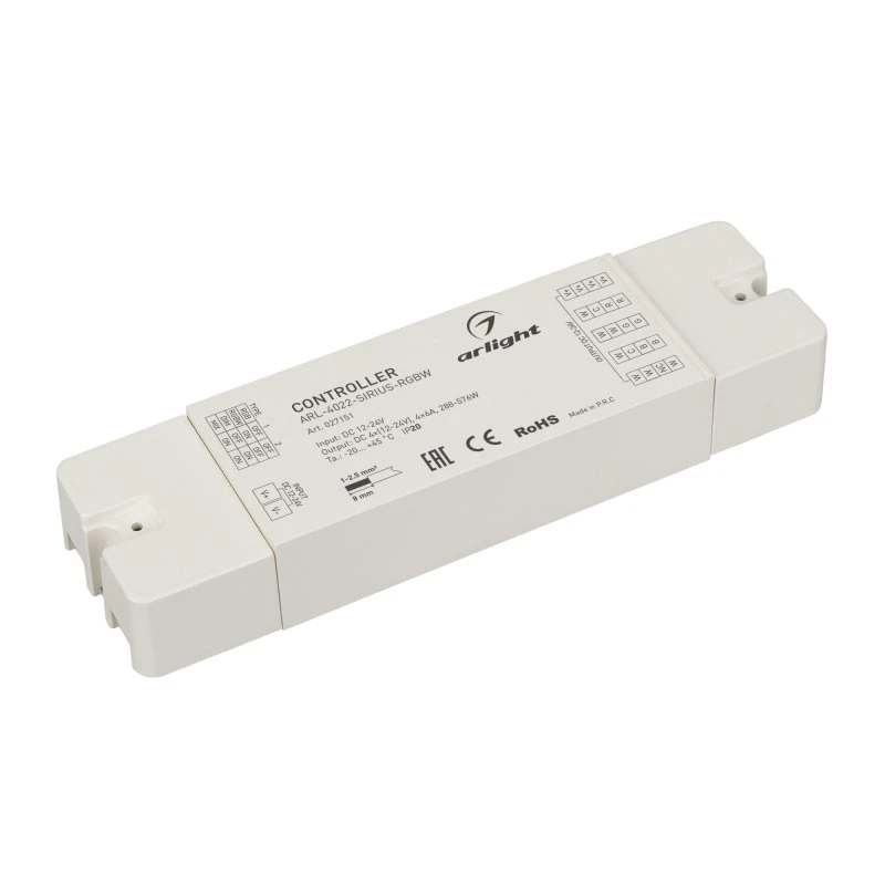 Контроллер ARL-4022-SIRIUS-RGBW (12-24V, 4x6A, 2.4G) (ARL, IP20 Пластик, 2 года) Arlight 027151 Контроллер ARL-4022-SIRIUS-RGBW (12-24V, 4x6A, 2.4G) (ARL, IP20 Пластик, 2 года) Arlight 027151