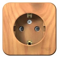 BLANCA Розетка наружная с заземлением со шторкамими с изолирующей пластиной, 16А, 250В, ясень Systeme Electric BLNRA011115