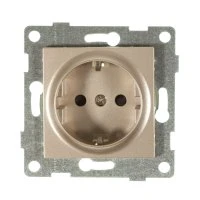 Розетка однопостовая Ugra с/з с з/ш, механизм, 16А, 250В, шампань GUSI ELECTRIC С11Р4-027