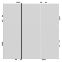 Выключатель 3-клавишный (механизм), 250В, 10А, серия Эмили, белый фарфор, soft touch STEKKER RSW10-5108-01 49870