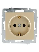 VESNA Розетка с защитой от детей ПБТ золото Lezard 742-3688-124B