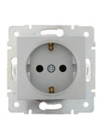 KARINA Розетка с/з керамика матовое серебро (10шт/120шт) Lezard 707-4388-122