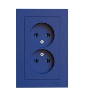 ATLASDESIGN РОЗЕТКА двойная без заземления,16А, в сборе, АКВАМАРИН Systeme Electric ATN001120