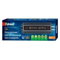 Блок питания ультратонкий 150Вт UET-VAF-150A67 12V IP67 2 выхода Металлический корпус Uniel UL-00007577