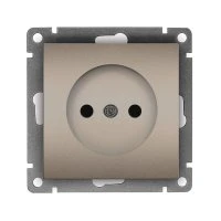 Розетка одноместная UNIVersal серия Афина б/з, с/у, 16А, 220В, шампань (еврослот), механизм A0022-Br